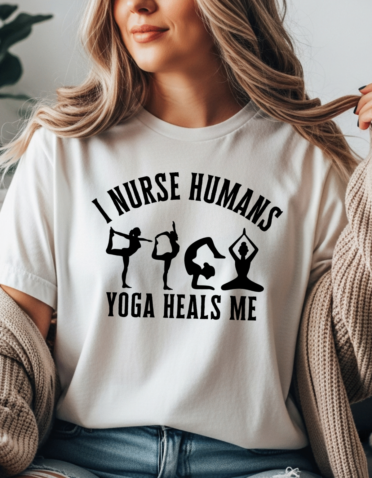 i nurse humans yoga heals me tee